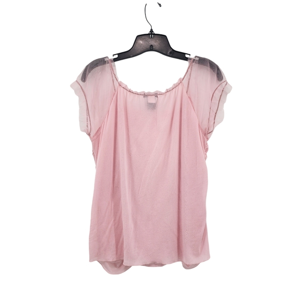Moda International Pink Ruffled Short Sleeve Blouse - Picture 6 of 6